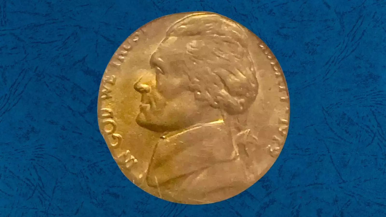 1979 Jefferson Nickel wrong planchet error struck on copper cent planchet showing copper color with nickel design